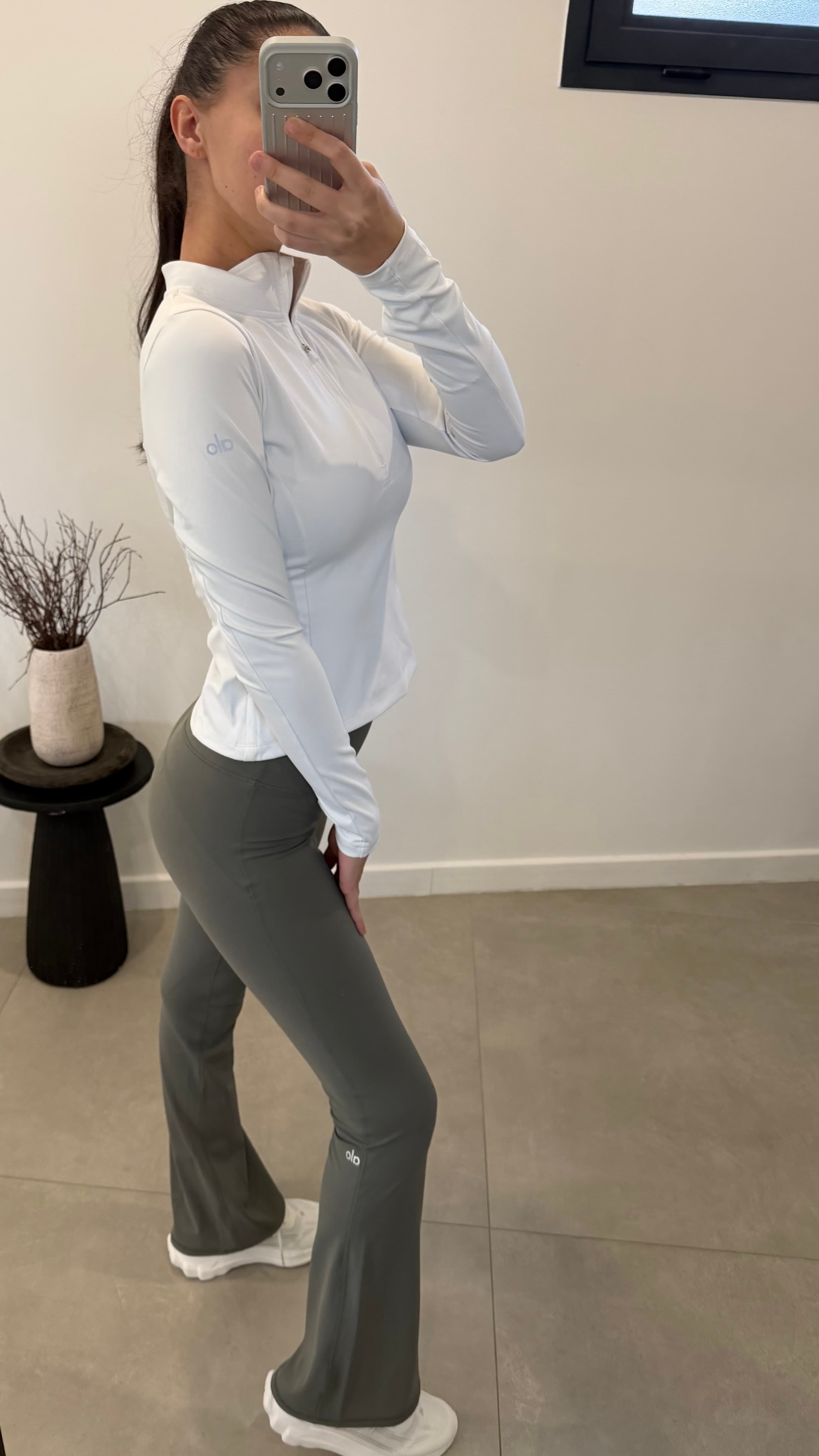 Pull semi zippé blanc 