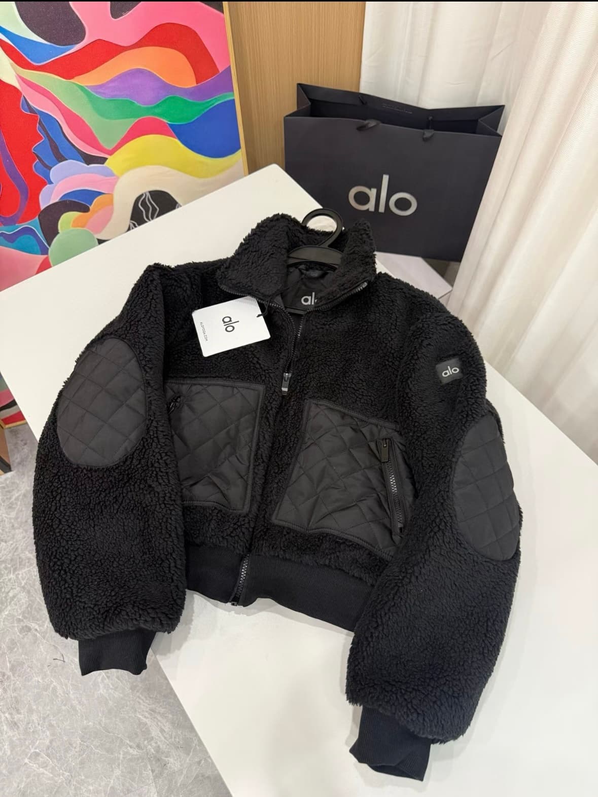 Bomber sherpa noir 