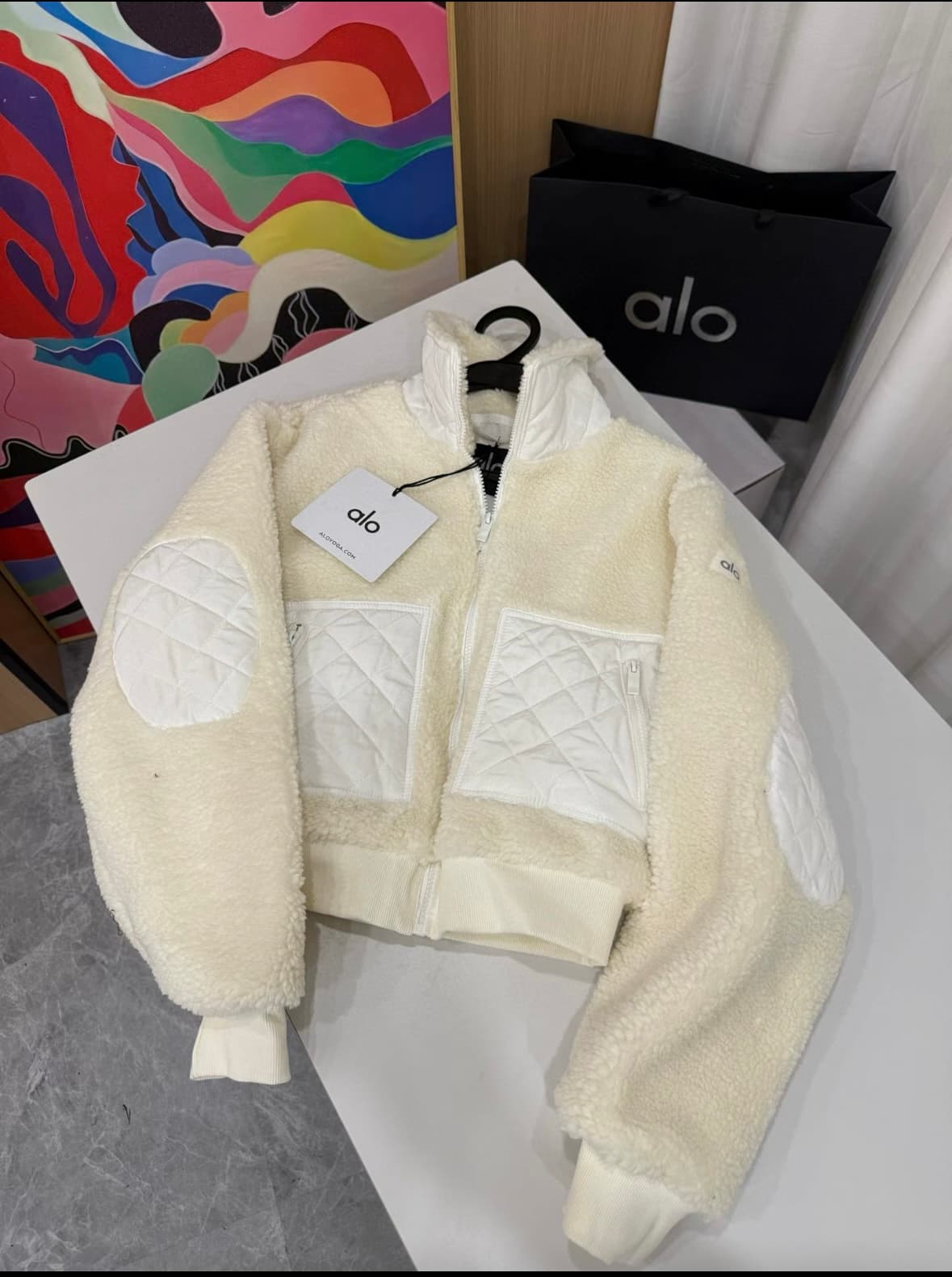 Bomber sherpa écru 